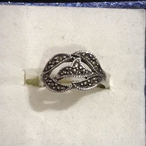 Marcasite sterling silver ring